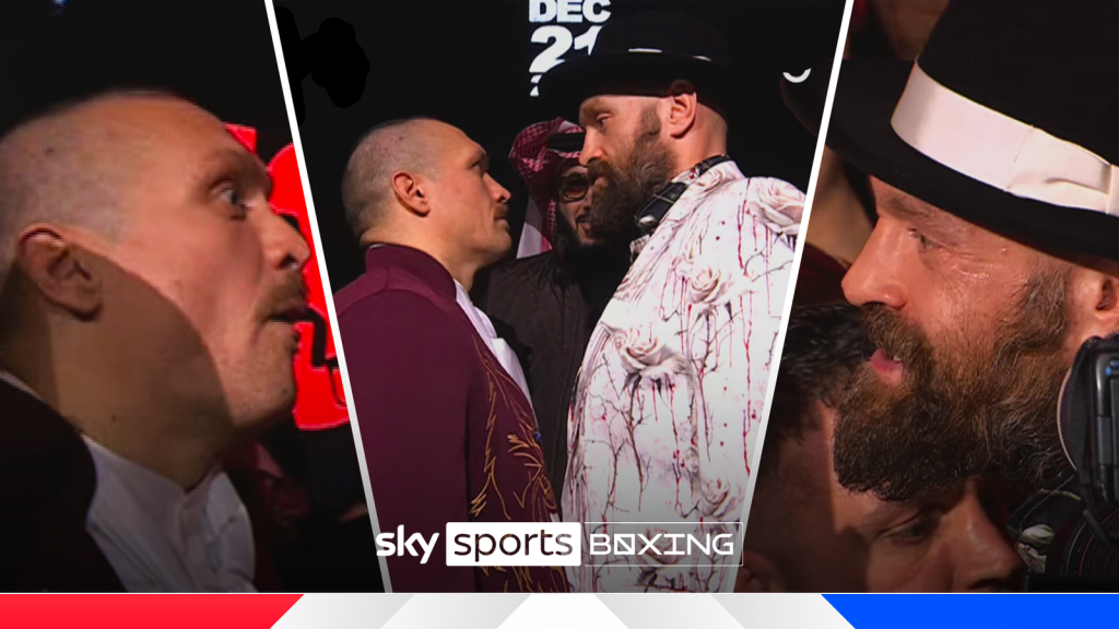 ‘Ini LUAR BIASA!’ | Bagian terbaik dari tatapan EPIC Usyk-Fury!