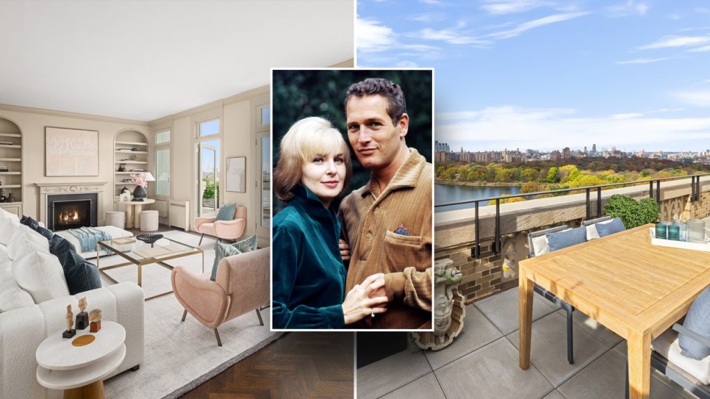 Paul Newman, bekas penthouse Joanne Woodward di New York City dipasarkan dengan harga hampir  juta