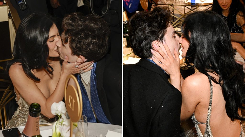 Kylie Jenner dan Timothée Chalamet Berbagi Ciuman Besar Selama Golden Globes